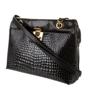 Bally Leather Embossed Shoulder Bag